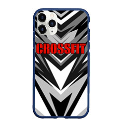 Чехол iPhone 11 Pro матовый КРОССФИТ - СЕРАЯ АБСТРАКЦИЯ, цвет: 3D-тёмно-синий