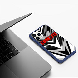 Чехол iPhone 11 Pro матовый КРОССФИТ - СЕРАЯ АБСТРАКЦИЯ, цвет: 3D-тёмно-синий — фото 2