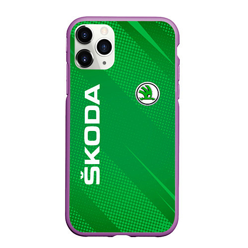 Чехол iPhone 11 Pro матовый Skoda abstraction sport / 3D-Фиолетовый – фото 1