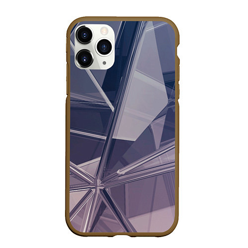 Чехол iPhone 11 Pro матовый Стеклянная мозаика / 3D-Коричневый – фото 1