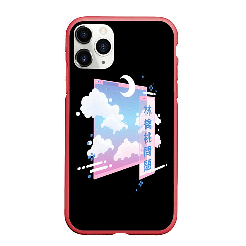 Чехол iPhone 11 Pro матовый Информационное облако / 3D-Красный – фото 1