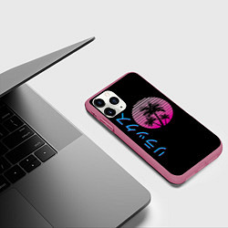 Чехол iPhone 11 Pro матовый Закат Градиент, цвет: 3D-малиновый — фото 2