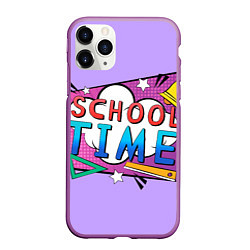 Чехол iPhone 11 Pro матовый School time, цвет: 3D-фиолетовый