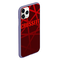 Чехол iPhone 11 Pro матовый CROSSFIT - КРАСНЫЕ ЛИНИИ, цвет: 3D-серый — фото 2