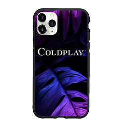 Чехол iPhone 11 Pro матовый Coldplay neon monstera