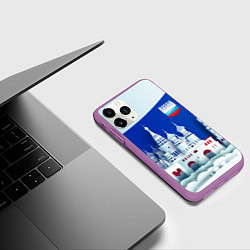 Чехол iPhone 11 Pro матовый Moscow: made in Russia, цвет: 3D-фиолетовый — фото 2