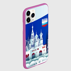 Чехол iPhone 11 Pro матовый Moscow: made in Russia, цвет: 3D-фиолетовый — фото 2