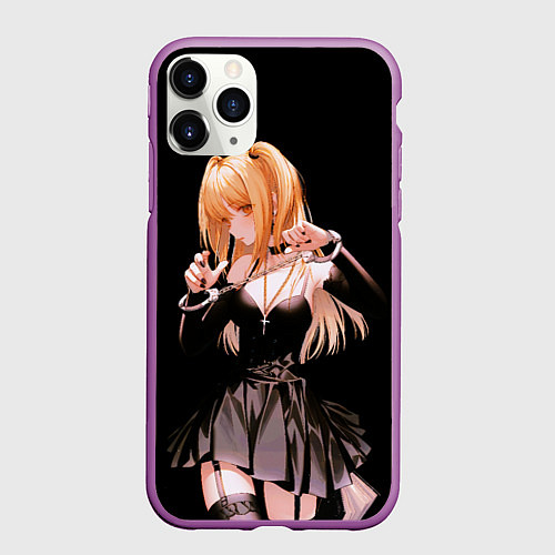Чехол iPhone 11 Pro матовый Миса Амане - Тетрадь смерти / 3D-Фиолетовый – фото 1