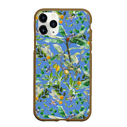 Чехол iPhone 11 Pro матовый Летний Фруктовый Сад С Цветами, цвет: 3D-коричневый