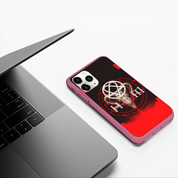 Чехол iPhone 11 Pro матовый HIM star, цвет: 3D-малиновый — фото 2