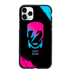 Чехол iPhone 11 Pro матовый David Bowie - neon gradient