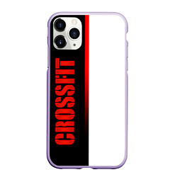 Чехол iPhone 11 Pro матовый Кроссфит - черный и белый, цвет: 3D-светло-сиреневый