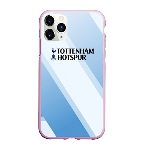 Чехол iPhone 11 Pro матовый Tottenham hotspur Голубые полосы / 3D-Розовый – фото 1