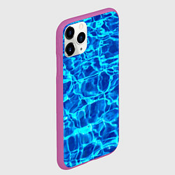 Чехол iPhone 11 Pro матовый Текстура поверхности воды, цвет: 3D-фиолетовый — фото 2
