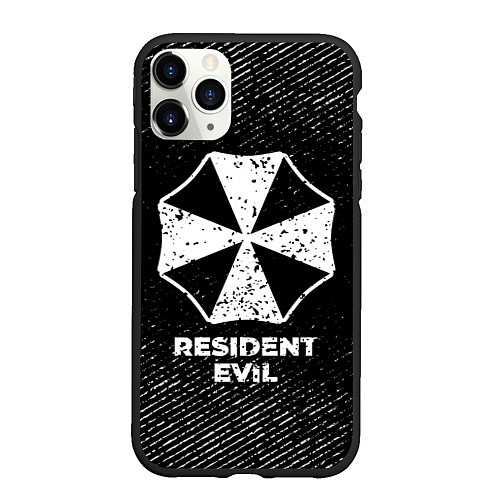 Чехол iPhone 11 Pro матовый Resident Evil с потертостями на темном фоне / 3D-Черный – фото 1