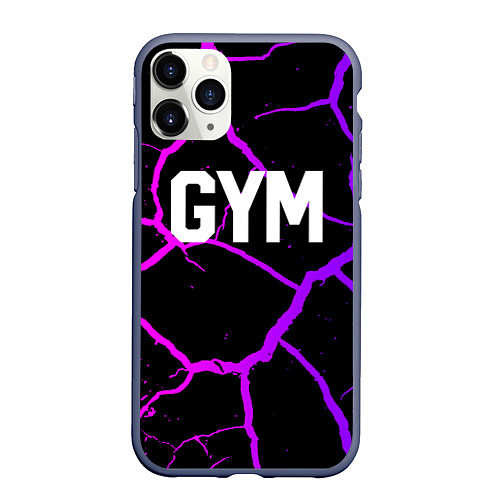 Чехол iPhone 11 Pro матовый Gym - Трещины неоновые / 3D-Серый – фото 1