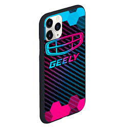 Чехол iPhone 11 Pro матовый Geely - neon gradient, цвет: 3D-черный — фото 2