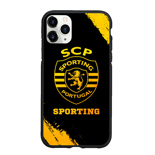 Чехол iPhone 11 Pro матовый Sporting - gold gradient / 3D-Черный – фото 1