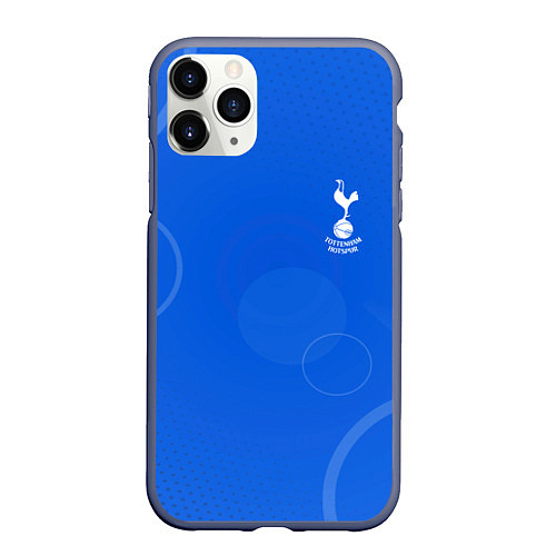 Чехол iPhone 11 Pro матовый Tottenham hotspur Голубая абстракция / 3D-Серый – фото 1