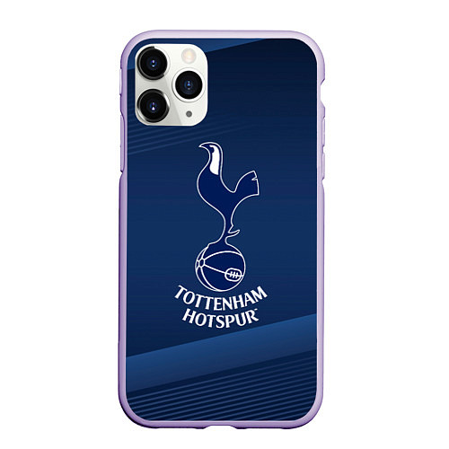 Чехол iPhone 11 Pro матовый Tottenham hotspur Синяя абстракция / 3D-Светло-сиреневый – фото 1