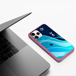 Чехол iPhone 11 Pro матовый Tottenham hotspur Абстракция, цвет: 3D-малиновый — фото 2