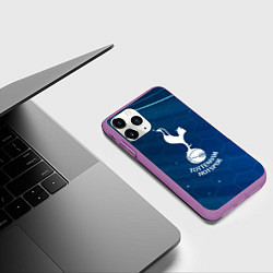 Чехол iPhone 11 Pro матовый Tottenham hotspur Соты абстракция, цвет: 3D-фиолетовый — фото 2