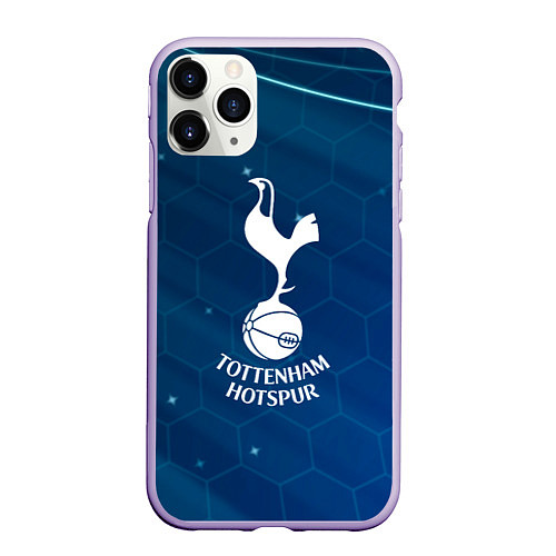 Чехол iPhone 11 Pro матовый Tottenham hotspur Соты абстракция / 3D-Светло-сиреневый – фото 1