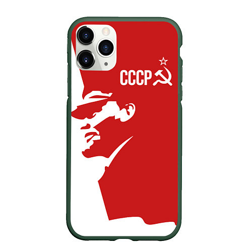 Чехол iPhone 11 Pro матовый СССР Владимир Ильич Ленин / 3D-Темно-зеленый – фото 1