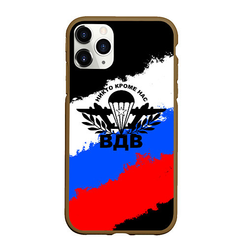 Чехол iPhone 11 Pro матовый ВДВ - герб и триколор / 3D-Коричневый – фото 1