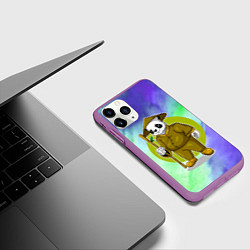 Чехол iPhone 11 Pro матовый Мудрая Кунг фу панда, цвет: 3D-фиолетовый — фото 2