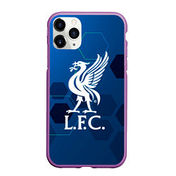 Чехол iPhone 11 Pro матовый Liverpool шестиугольники абстракция