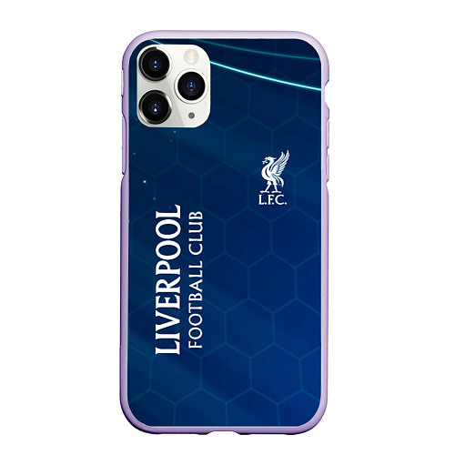 Чехол iPhone 11 Pro матовый Liverpool Соты Абстракция / 3D-Светло-сиреневый – фото 1