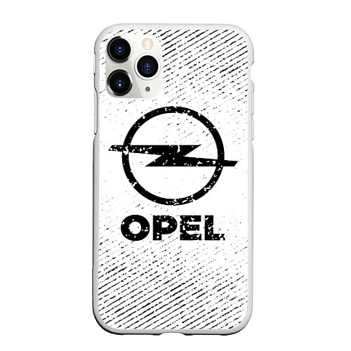 Чехол iPhone 11 Pro матовый Opel с потертостями на светлом фоне / 3D-Белый – фото 1