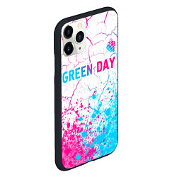 Чехол iPhone 11 Pro матовый Green Day neon gradient style: символ сверху, цвет: 3D-черный — фото 2