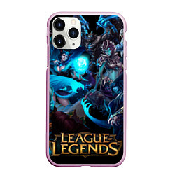 Чехол iPhone 11 Pro матовый Коллаж LoL - Legue of Legends, цвет: 3D-розовый