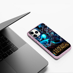 Чехол iPhone 11 Pro матовый Коллаж LoL - Legue of Legends, цвет: 3D-розовый — фото 2