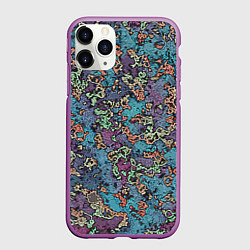 Чехол iPhone 11 Pro матовый Галлюциногенные узоры, цвет: 3D-фиолетовый