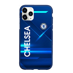 Чехол iPhone 11 Pro матовый Chelsea Синяя абстракция, цвет: 3D-тёмно-синий