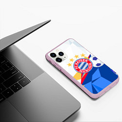 Чехол iPhone 11 Pro матовый Bayern munchen Абстракция геометрии, цвет: 3D-розовый — фото 2