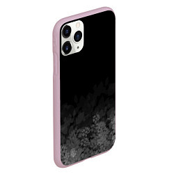 Чехол iPhone 11 Pro матовый Листва на темном фоне, цвет: 3D-розовый — фото 2