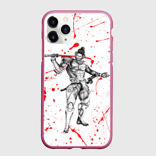 Чехол iPhone 11 Pro матовый Metal gear rising blood / 3D-Малиновый – фото 1