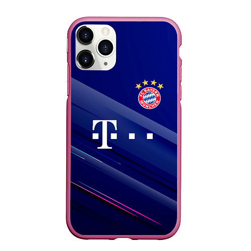 Чехол iPhone 11 Pro матовый Bayern munchen Абстракция / 3D-Малиновый – фото 1