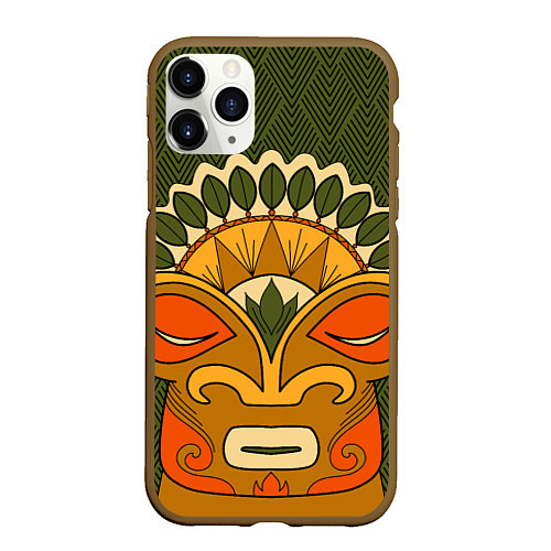 Чехол iPhone 11 Pro матовый Polynesian tiki HUMBLE / 3D-Коричневый – фото 1