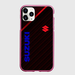 Чехол iPhone 11 Pro матовый Suzuki Абстракция, цвет: 3D-малиновый