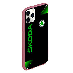 Чехол iPhone 11 Pro матовый Skoda Sport Абстракция, цвет: 3D-малиновый — фото 2