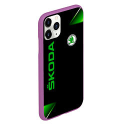 Чехол iPhone 11 Pro матовый Skoda Sport Абстракция, цвет: 3D-фиолетовый — фото 2