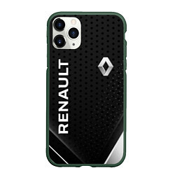 Чехол iPhone 11 Pro матовый Renault абстракция спорт, цвет: 3D-темно-зеленый