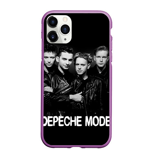 Чехол iPhone 11 Pro матовый Depeche Mode - black & white portrait / 3D-Фиолетовый – фото 1