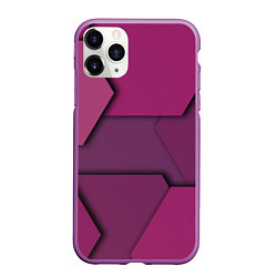 Чехол iPhone 11 Pro матовый Геометрические фигуры в движении, цвет: 3D-фиолетовый