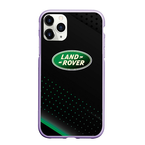 Чехол iPhone 11 Pro матовый Land rover Зелёная абстракция / 3D-Светло-сиреневый – фото 1